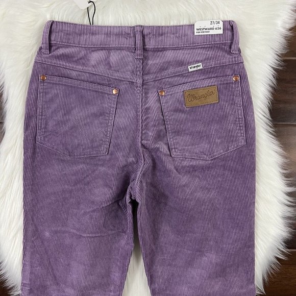 Wrangler Size 27 Purple Cord Westward 626 High Rise Bootcut Denim Jeans - Picture 8 of 13
